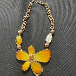Beautiful bright sunflower necklace .